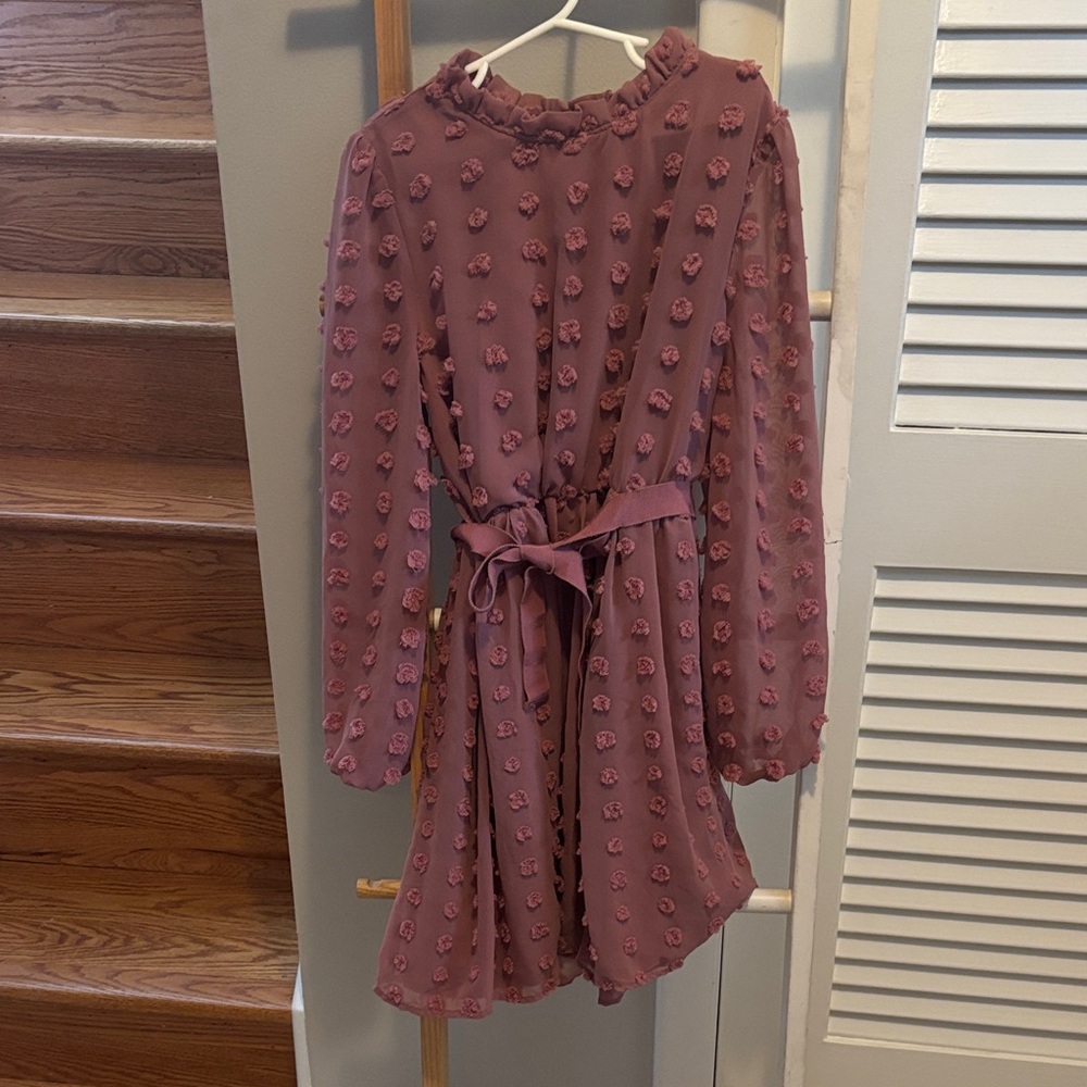 Elegant Mauve Textured Dress